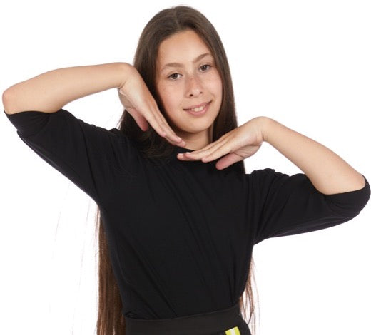 Black Ribbed Top D-1728