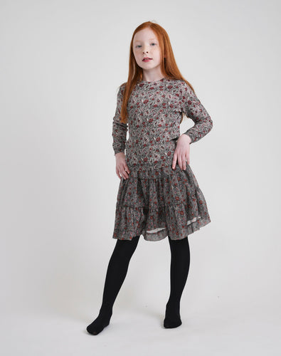 Rust Paisley Chiffon Skirt GW23350-B
