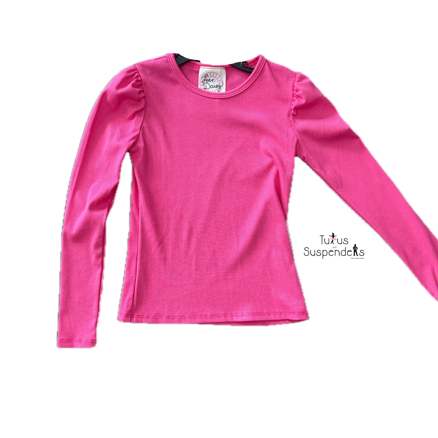 Ribbed Top W/ Shirred Sleeves LD15851