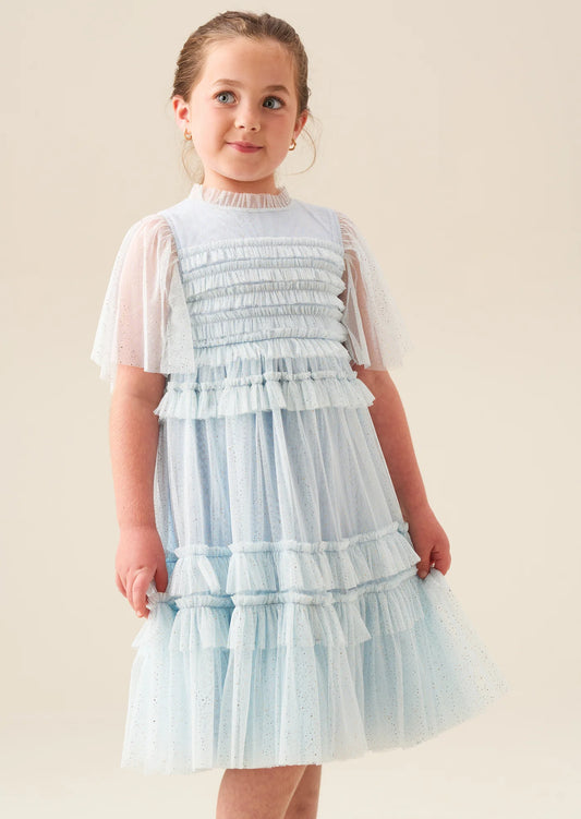 Xeni Ruffle Detail Mesh Dress AR0430