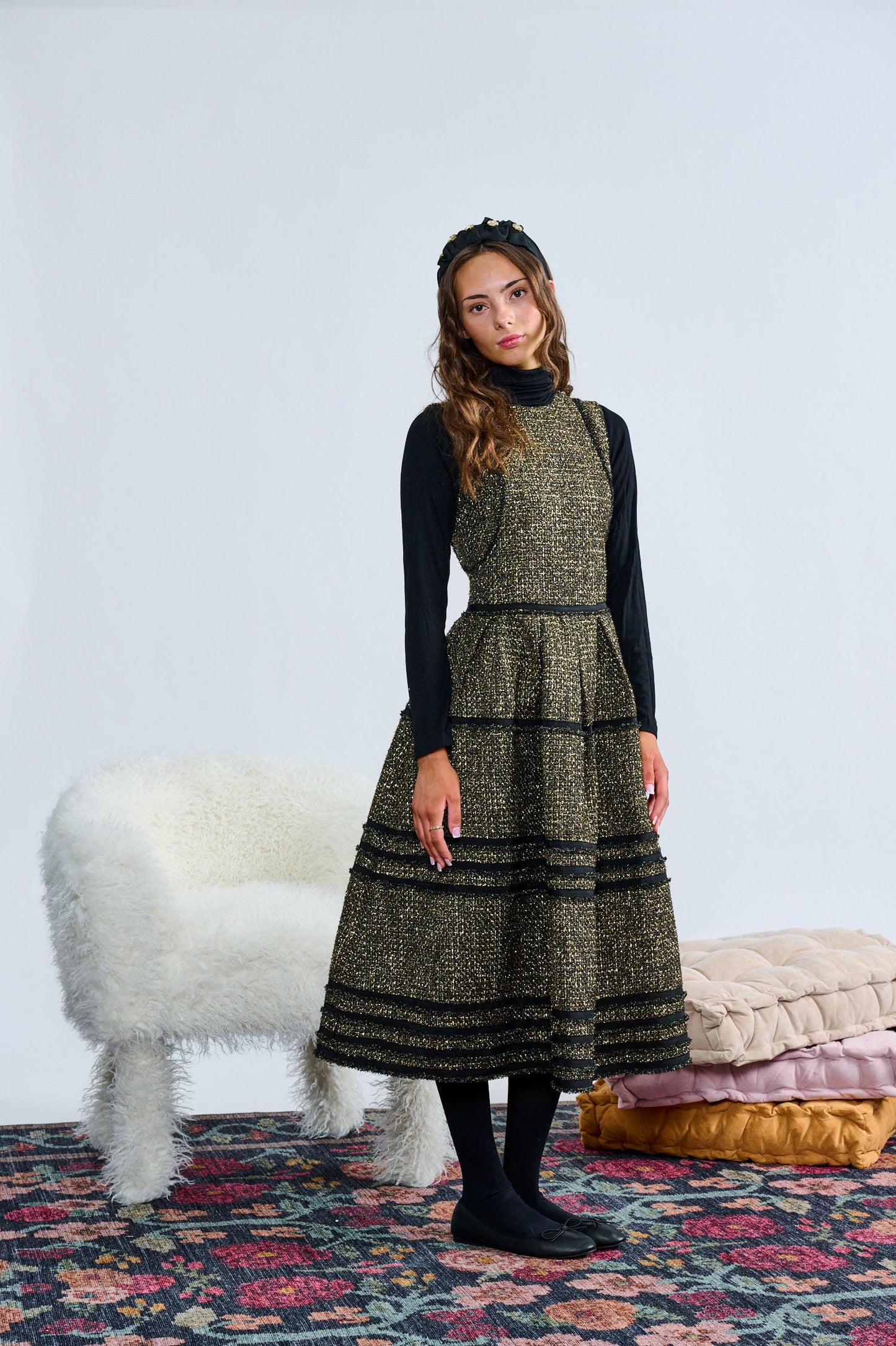 Metallic Tweed Jumper T-1404
