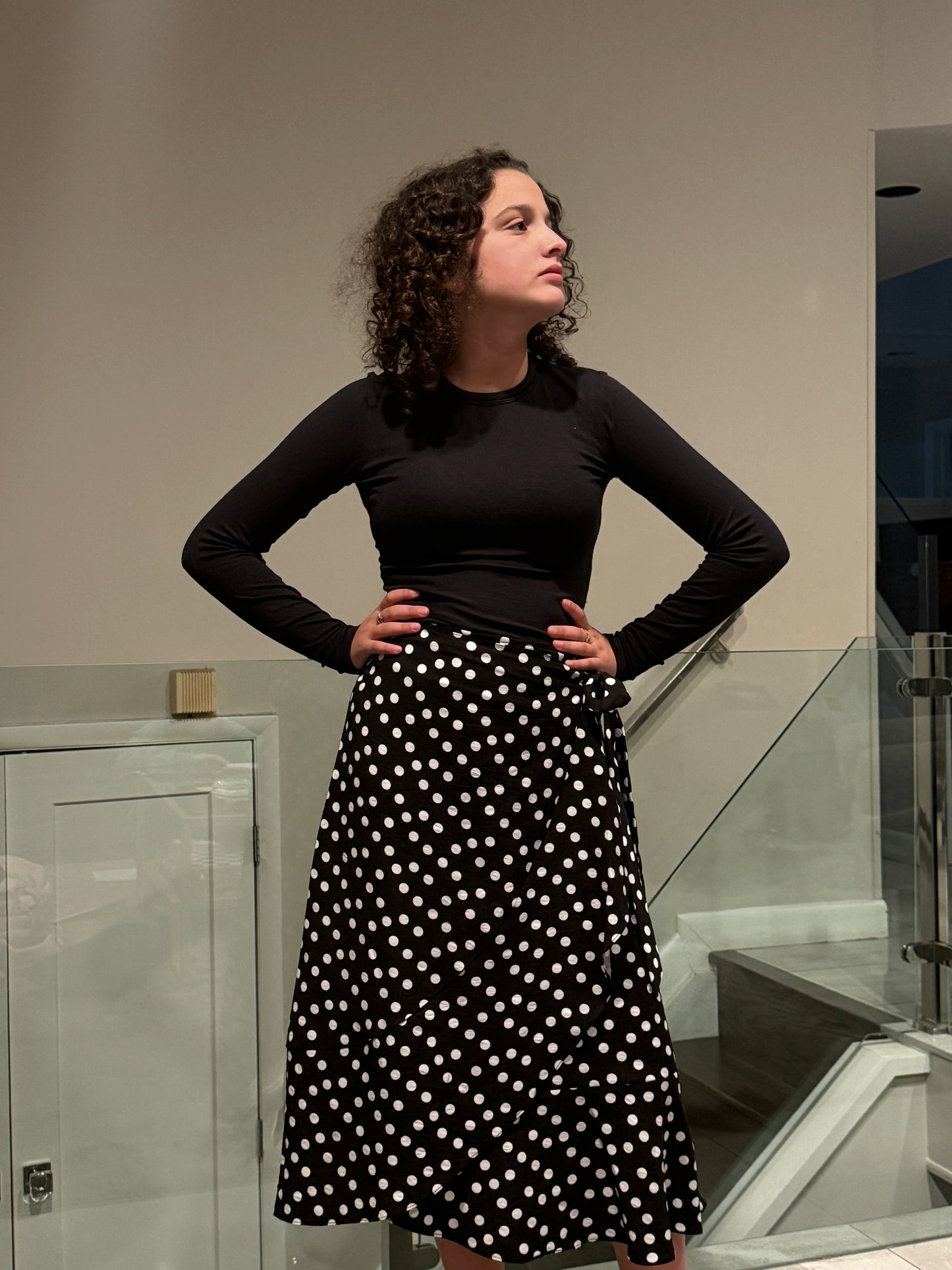 Yael Polka Dot Wrap Skirt J252-6623