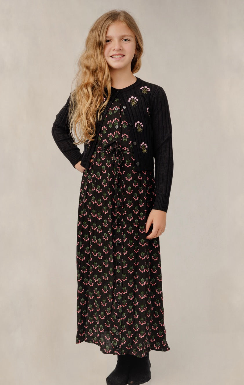 Pink Floral Print Dress w/ Cardigan GW6075D-A