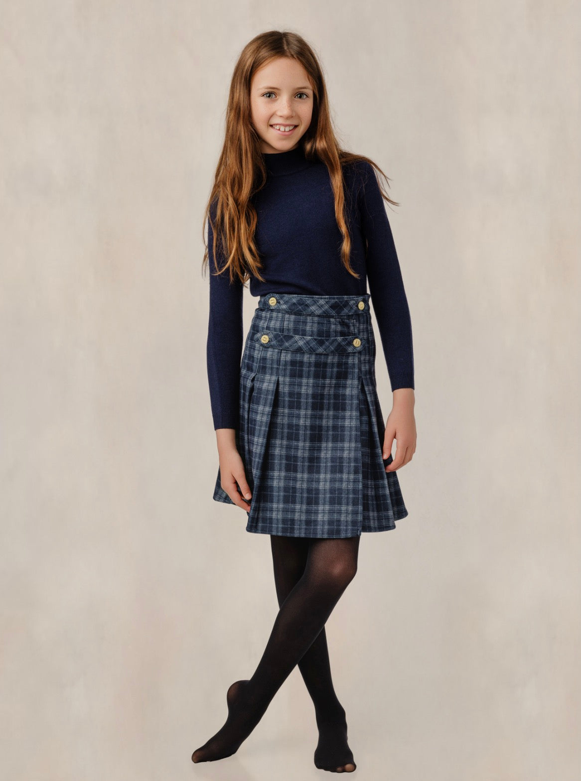Blue Plaid Skirt GW6700S-A