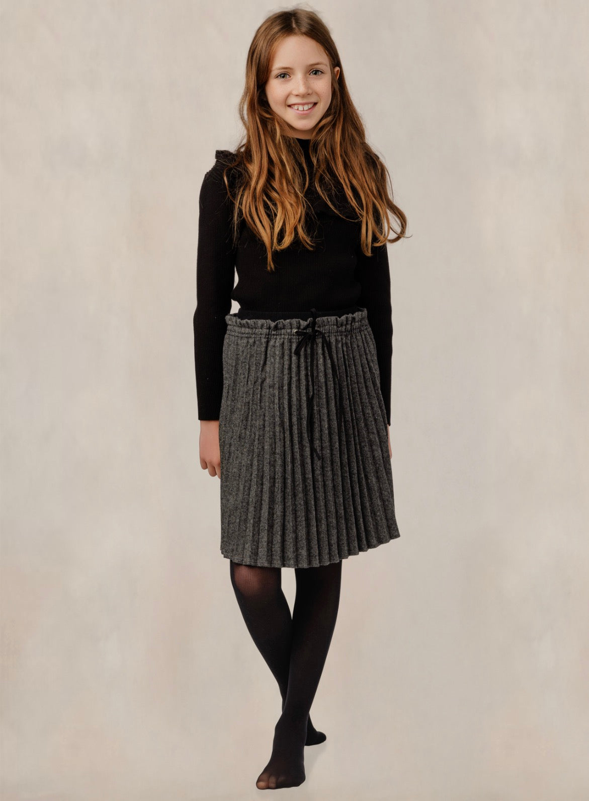 Grey Accordion Skirt GW6404S-A