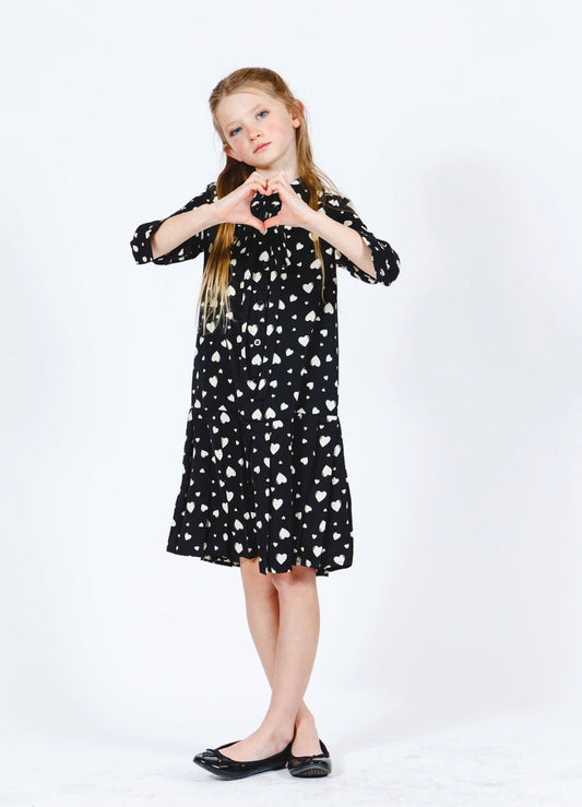 Black Heart Shirt Dress G-143