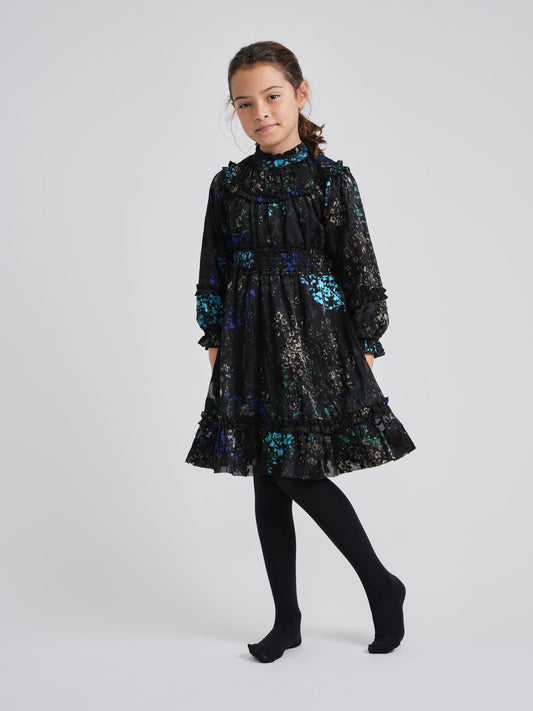 Blue Chiffon Floral Dress GW23435-B