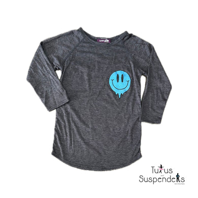 Small Drippy Smile 3/4 sleeve t