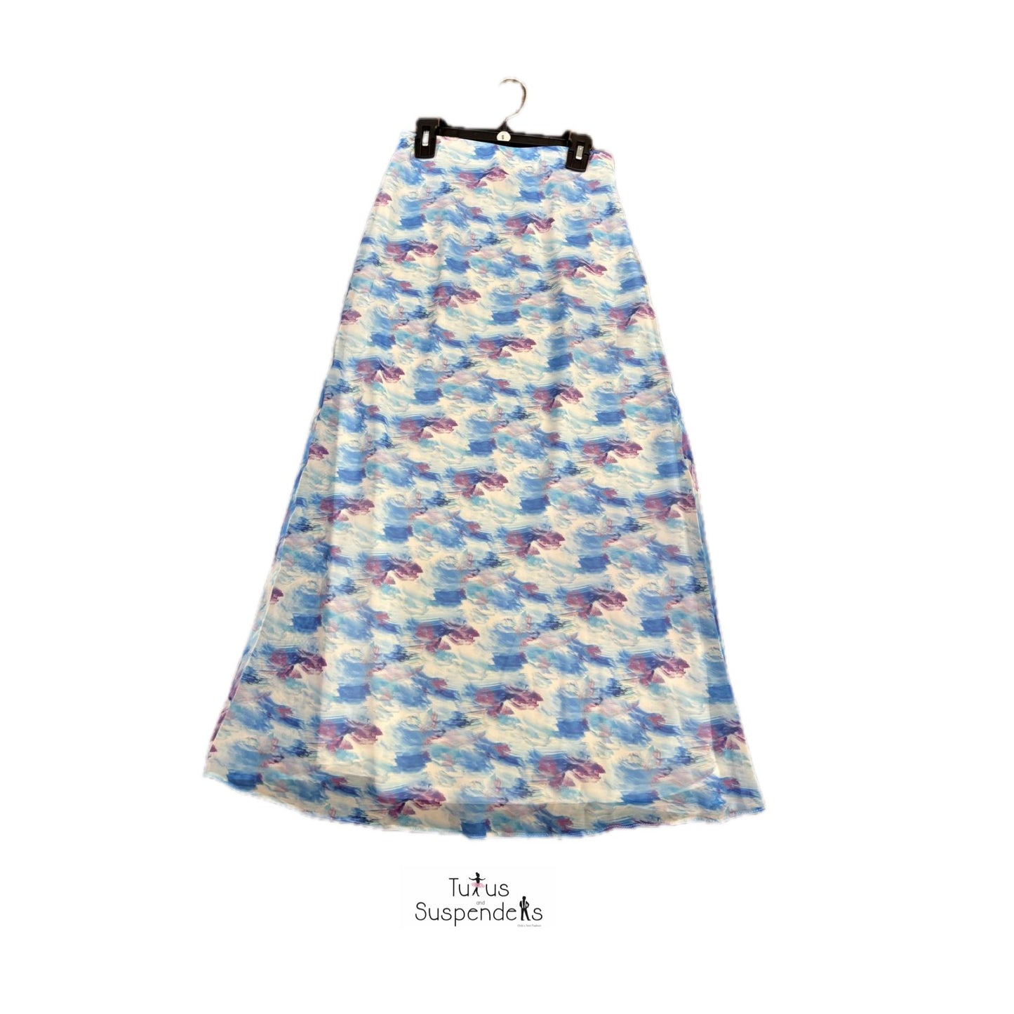 Leah Blue Print Slip Skirt J261-6768