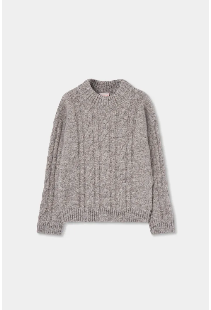 Grey Knit Pullover 424088-7464
