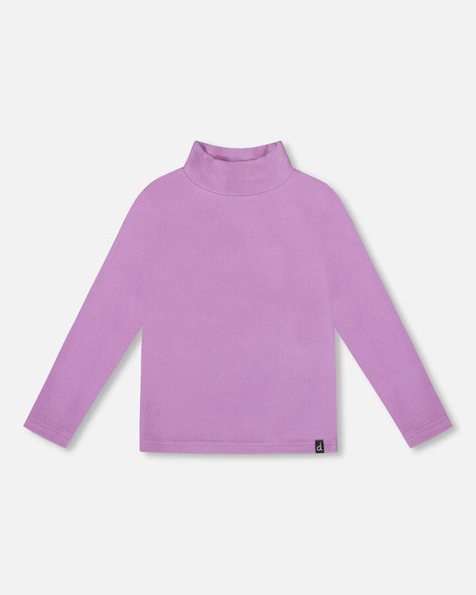 H20YG71 Brused Ribbed Mock Neck Top