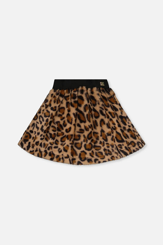 Faux Fur Leopard Skirt J20Q80