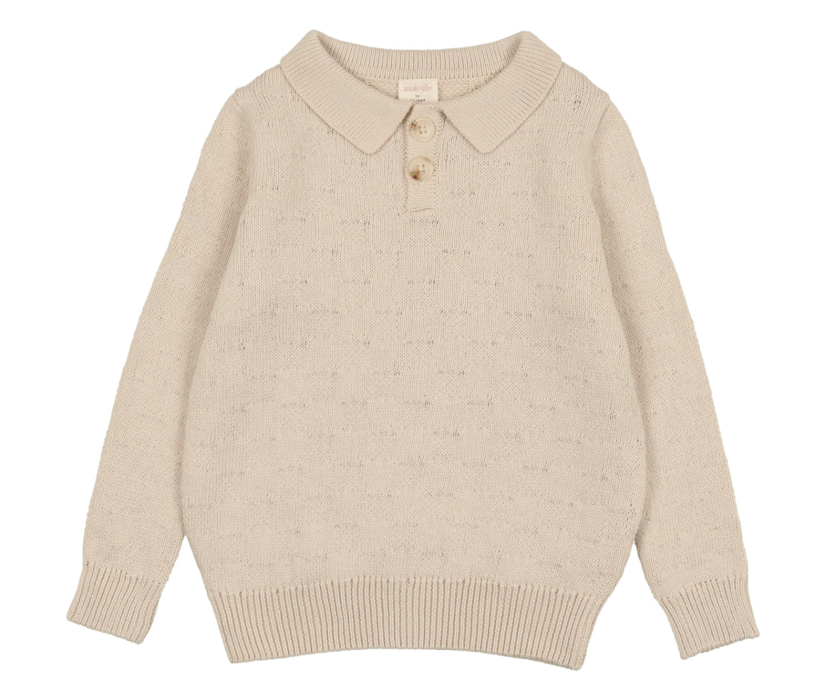 Long sleeve knit polo BKP