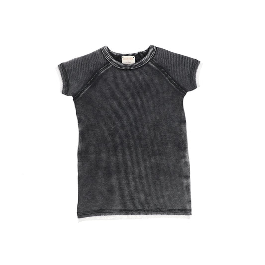 Short sleeve Denim Wash Ribbed T-shirt