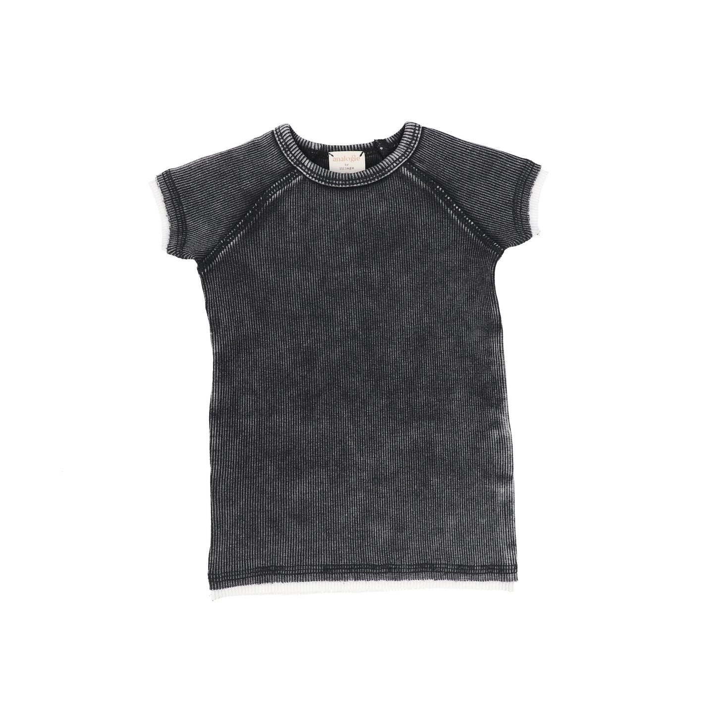 Short sleeve Denim Wash Ribbed T-shirt
