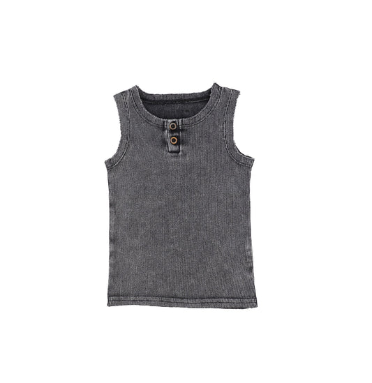 Washed Grey Ribbed Tanks