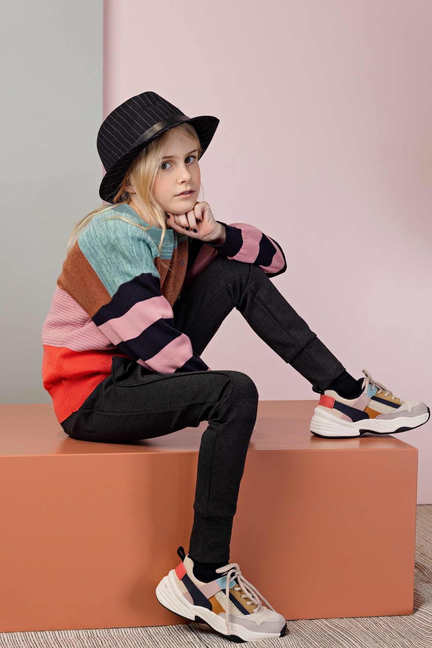 KesB Knitted Block Striped Sweater N208-5312