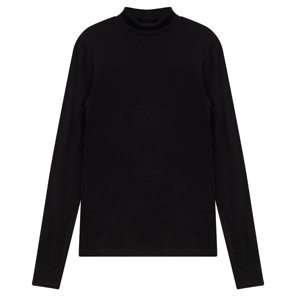Black Mockneck Top WB2CYT1852T