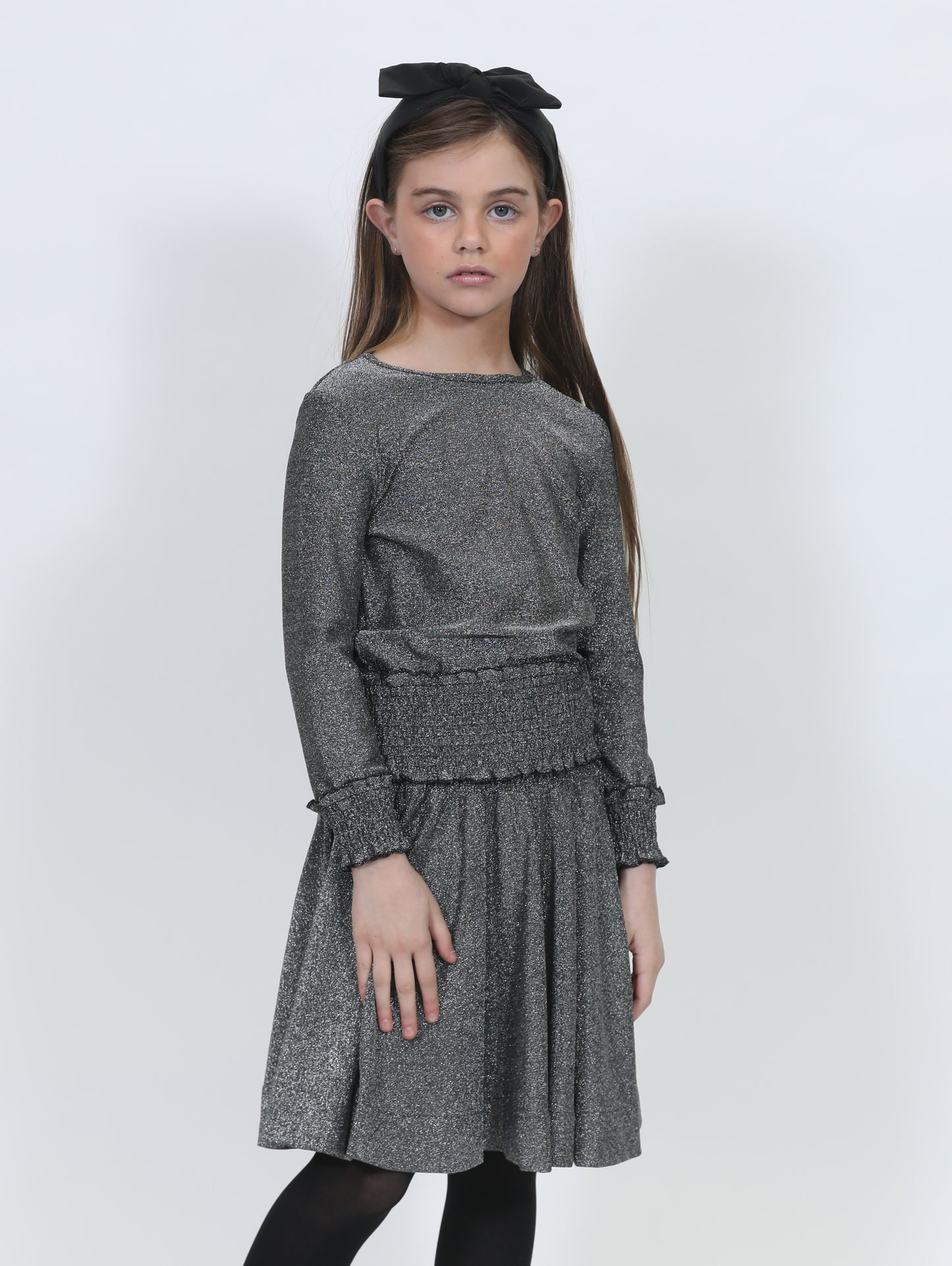 Metallic Ruffle Band Skirt LA265-A,B