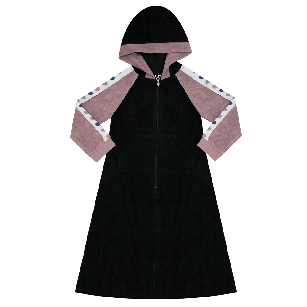 Color Block Terry Cover-Up y1223R