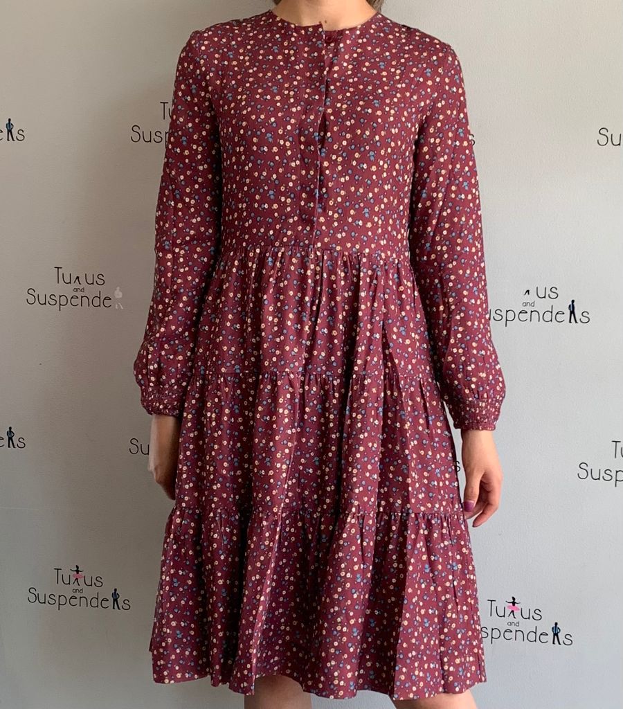 Maroon Floral Dress SNK1314