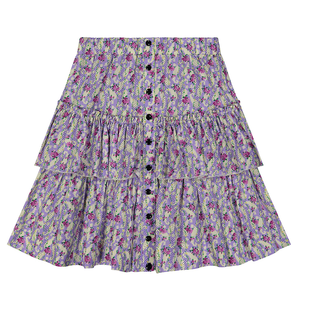 Fuschia Button Floral Skirt SNK4075A and SNK4075B