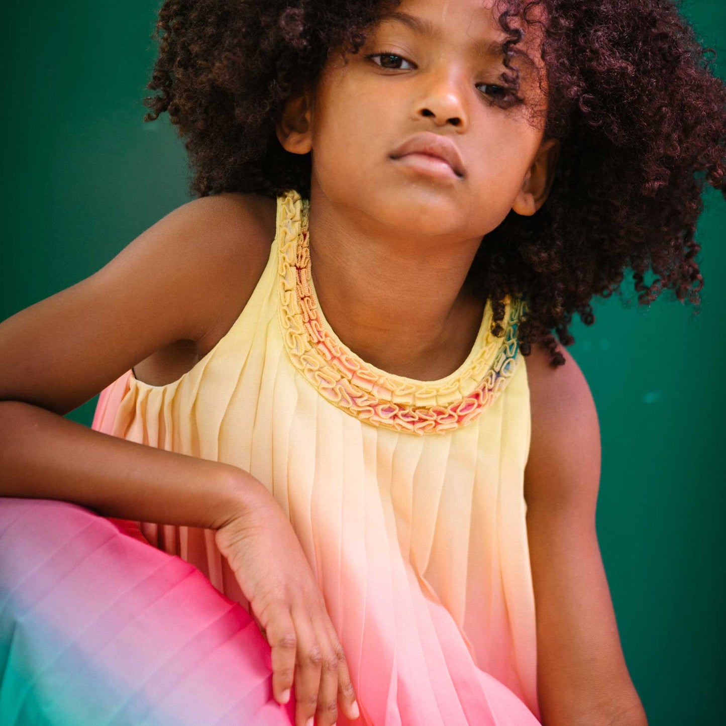 Rainbow Pleated Dress D30O90