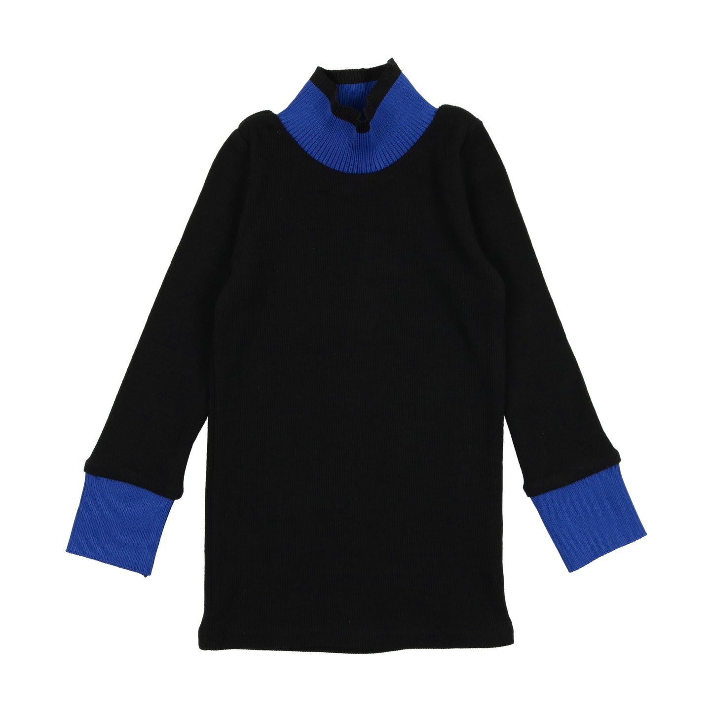 Colorblock Ribbed Mockneck