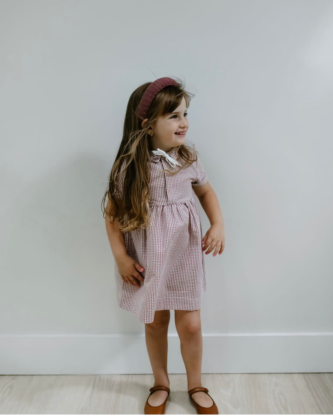 Gingham Dress mauve
