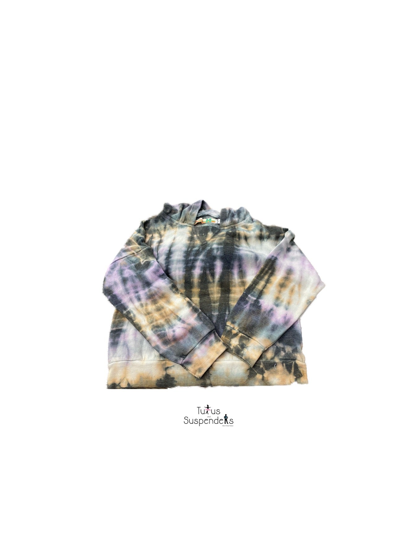Pink Princess Burnout Tie-Dye Pullover Sweatshirt KOD1629