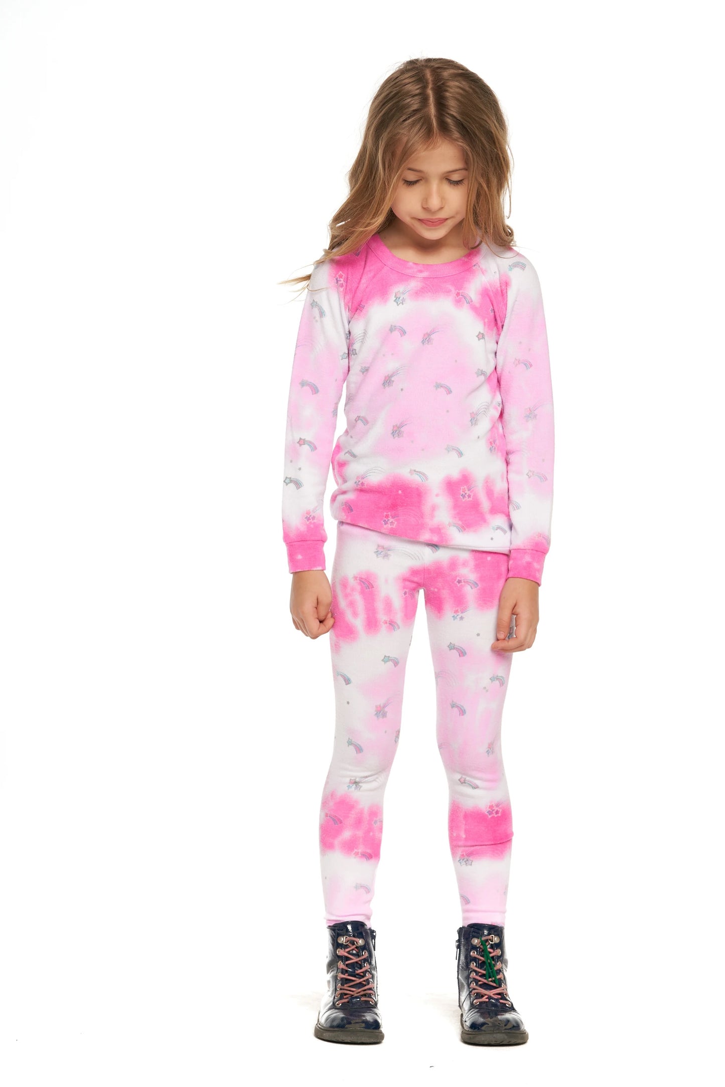 Shooting Star Print Tie Dye Fitted Sweats CHTW43