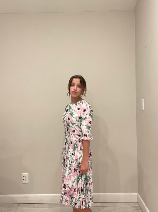 Floral Pleat Dress SNK4071