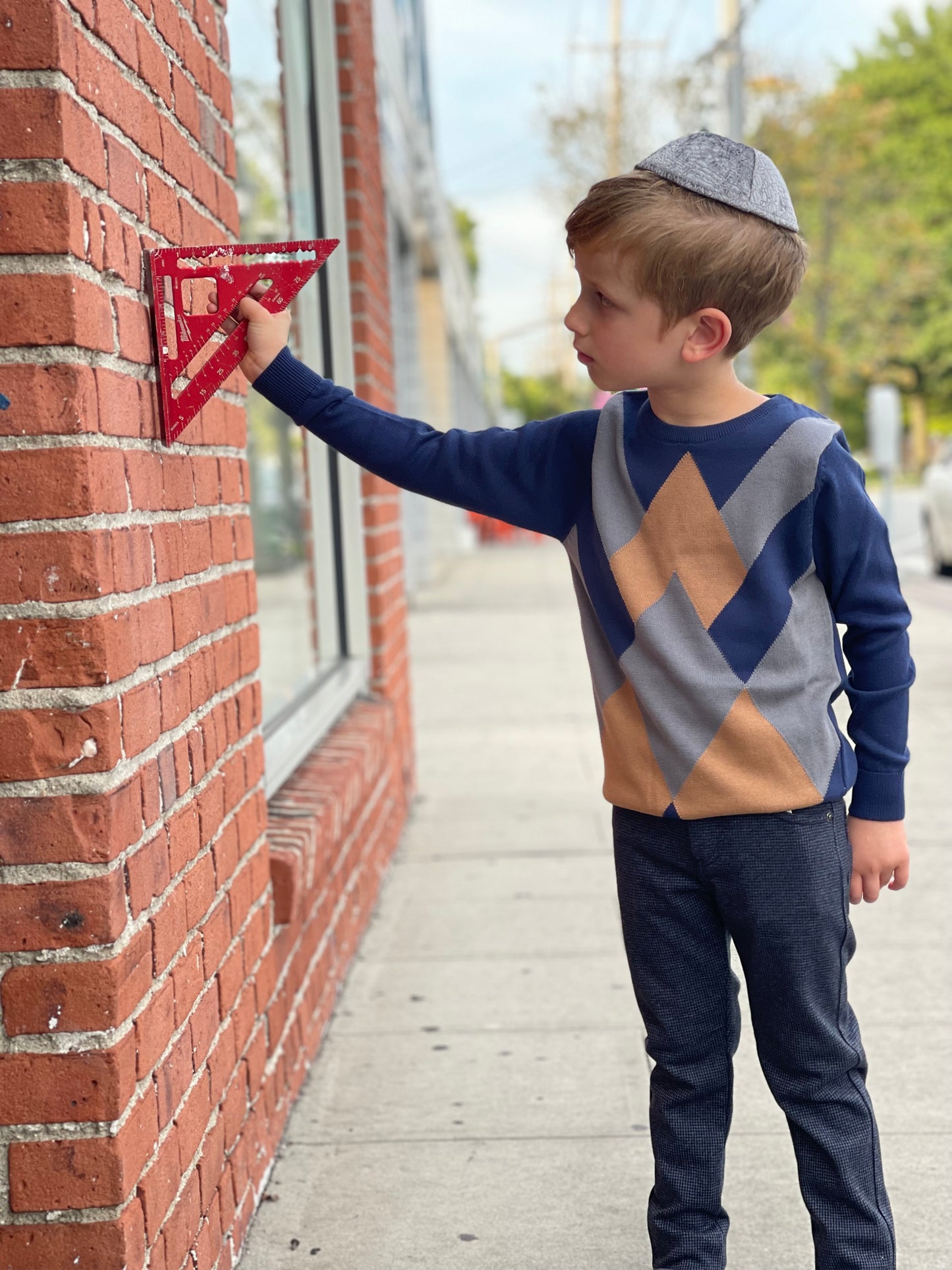 Houndstooth Stitch Knit Pants 503020