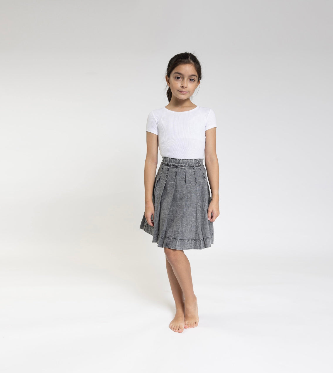 Denim Pleat Skirt FR23818