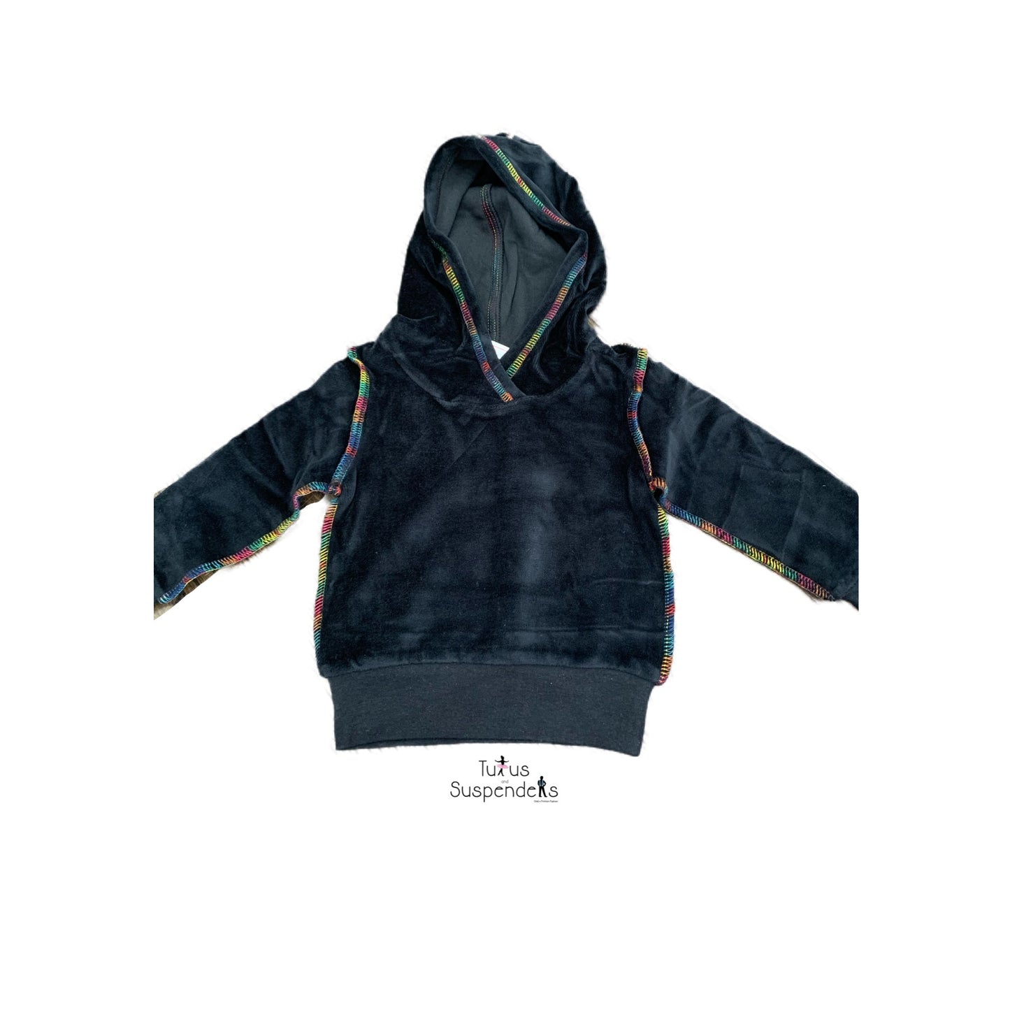 Contrast Stitch Velour Sweatshirt