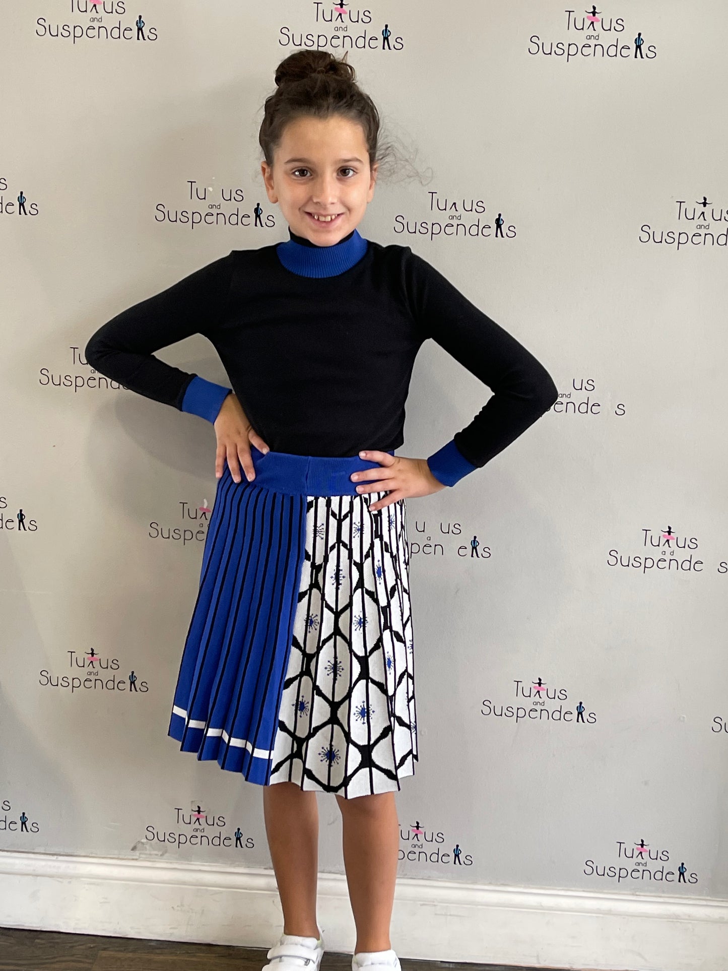 Black and White Royal Print Skirt Set RFW2237 A/B