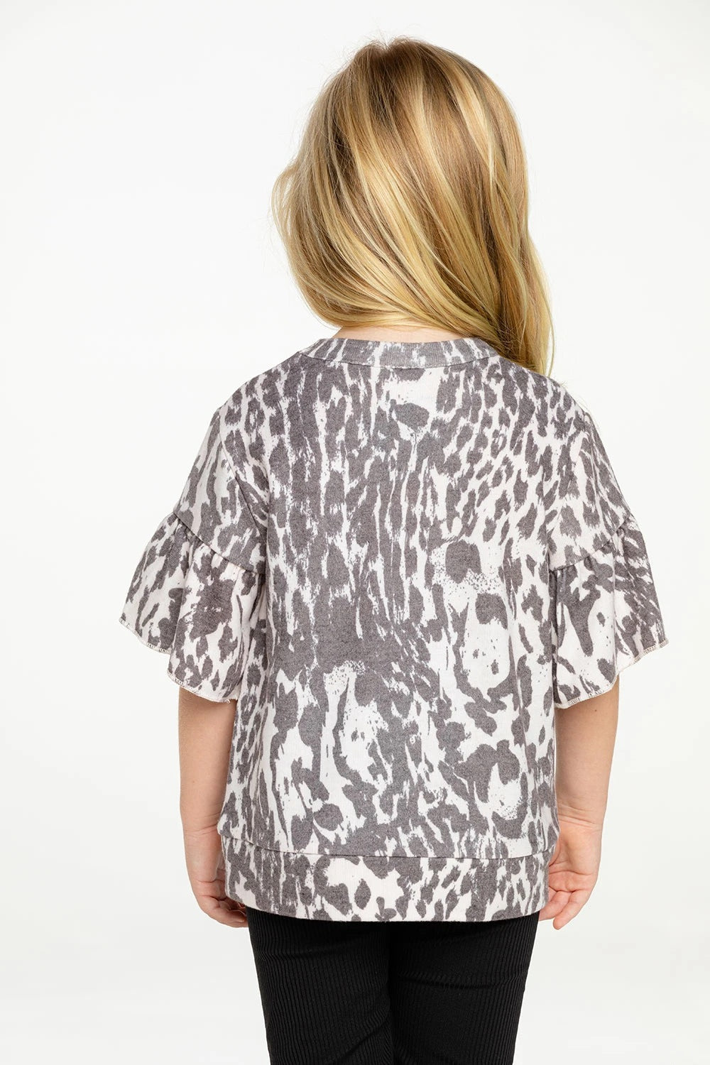 Ruffle Sleeve Cheetah Tee