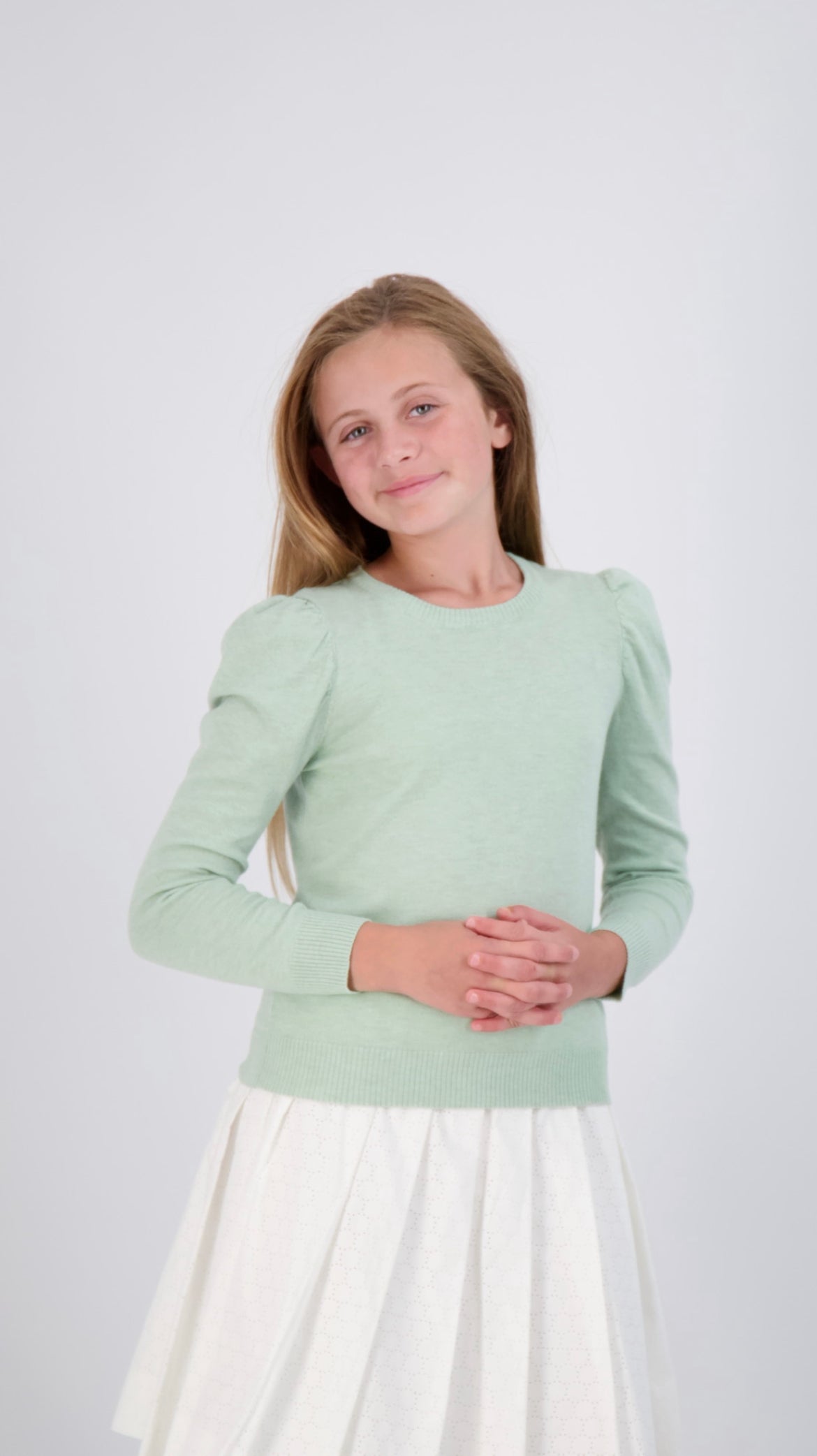 Puff Sleeve Knit Top SNK4108