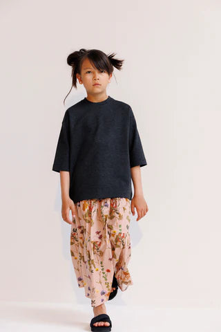 Midi Pink Floral Skirt N0210