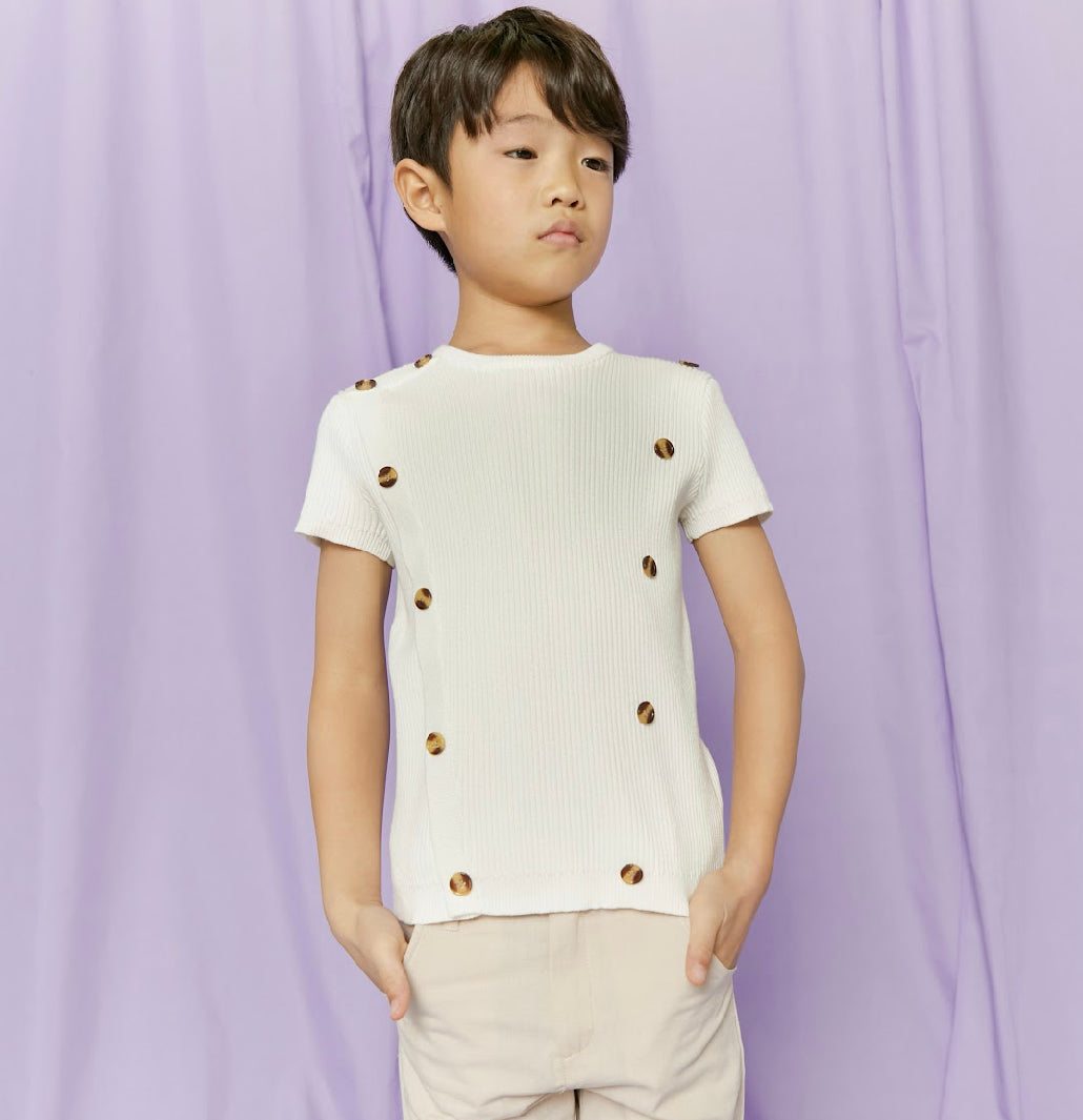 Button Rib Sweater G2135