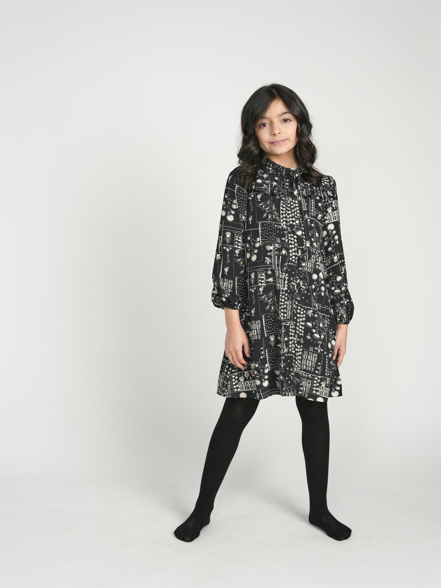 Frilly Line Print Dress GW04-B