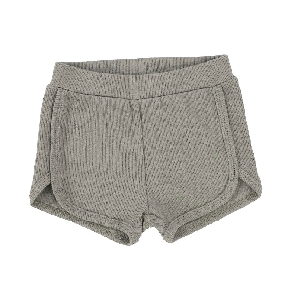 Ribbed Track Shorts Moss