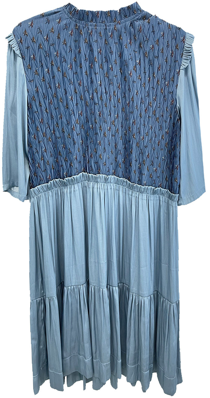 Blue Crinkle Dress D1327