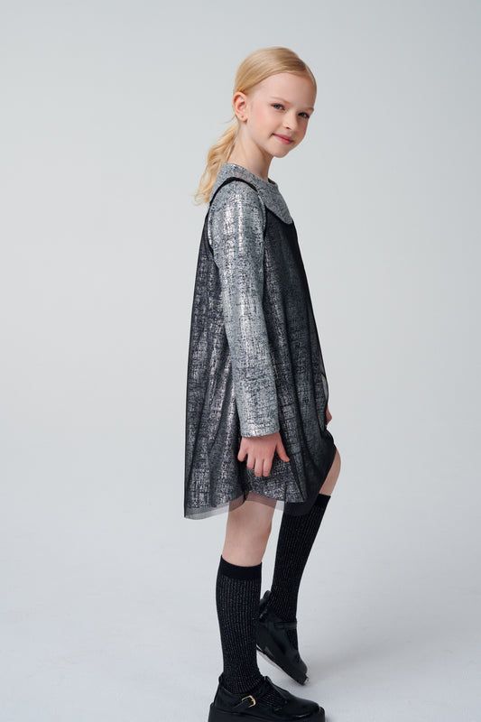 DSL0595 Grey Combined Dress