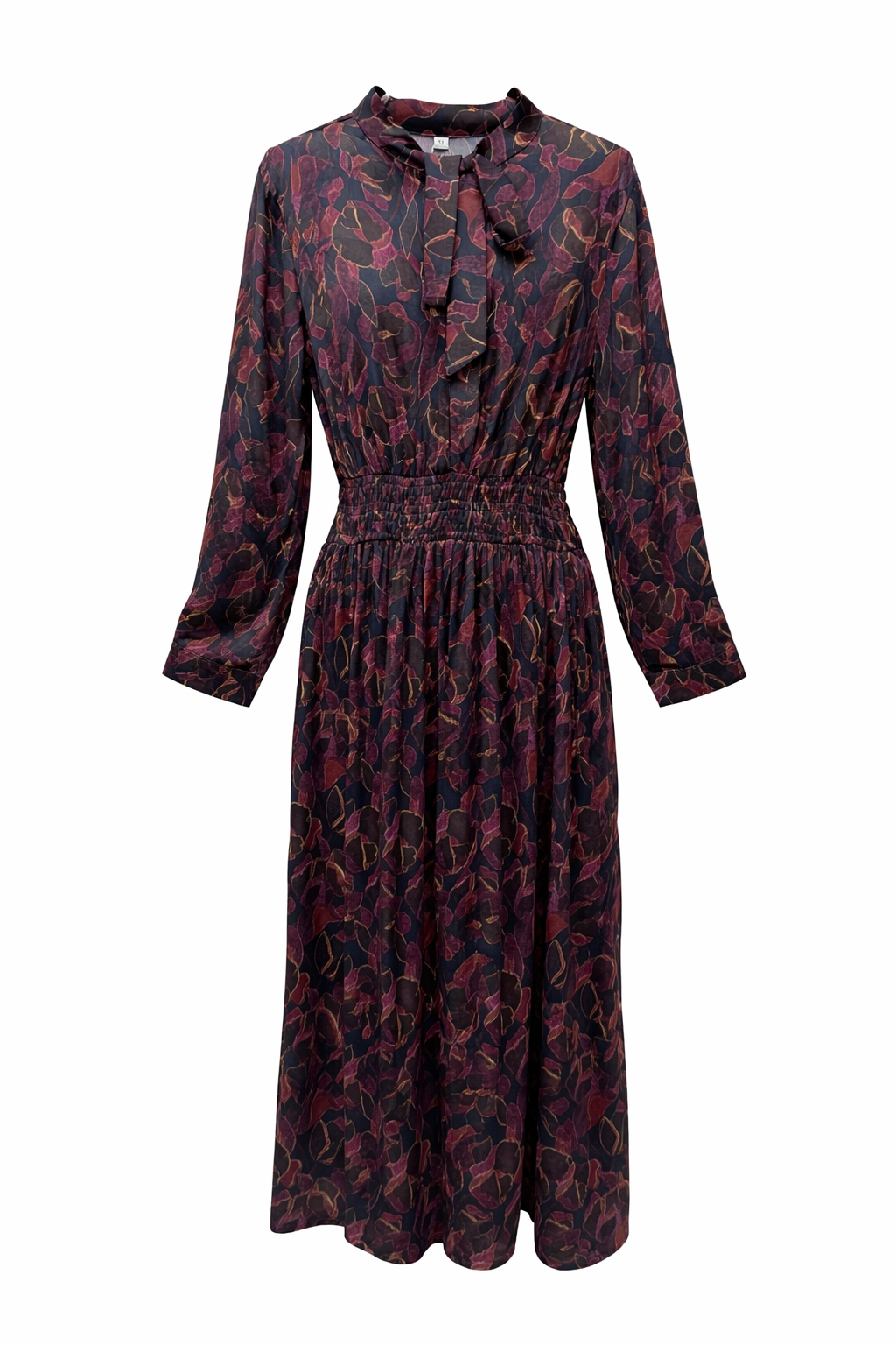 Multi Patterned Collared Dress T-349