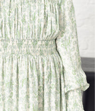 Load image into Gallery viewer, Sateen Green Paisley Dress 1754