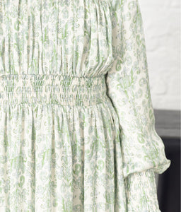 Sateen Green Paisley Dress 1754