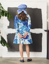Load image into Gallery viewer, Blue Clip Dot Floral Dress 1756