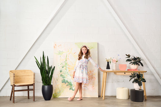 Eyelet Floral Print Dress 1764