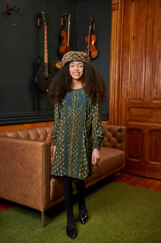 Hunter Green w/ Forest Green Lace Dress 1963